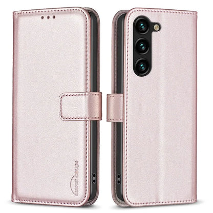 BINFEN COLOR BF17 For Samsung Galaxy S24 Case Leather Wallet Phone Cover with Stand