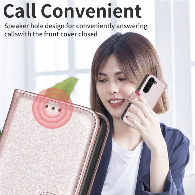 BINFEN COLOR BF17 For Samsung Galaxy S24 Case Leather Wallet Phone Cover with Stand