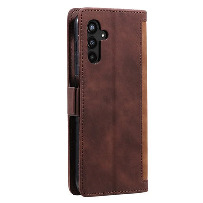 For Samsung Galaxy S24+ Case Wallet Stand Retro Splicing Phone Cover with Strap