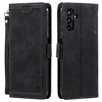 For Samsung Galaxy S24+ Case Wallet Stand Retro Splicing Phone Cover with Strap