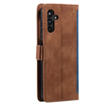 For Samsung Galaxy S24+ Case Wallet Stand Retro Splicing Phone Cover with Strap
