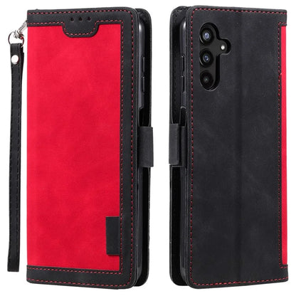 For Samsung Galaxy S24+ Case Wallet Stand Retro Splicing Phone Cover with Strap