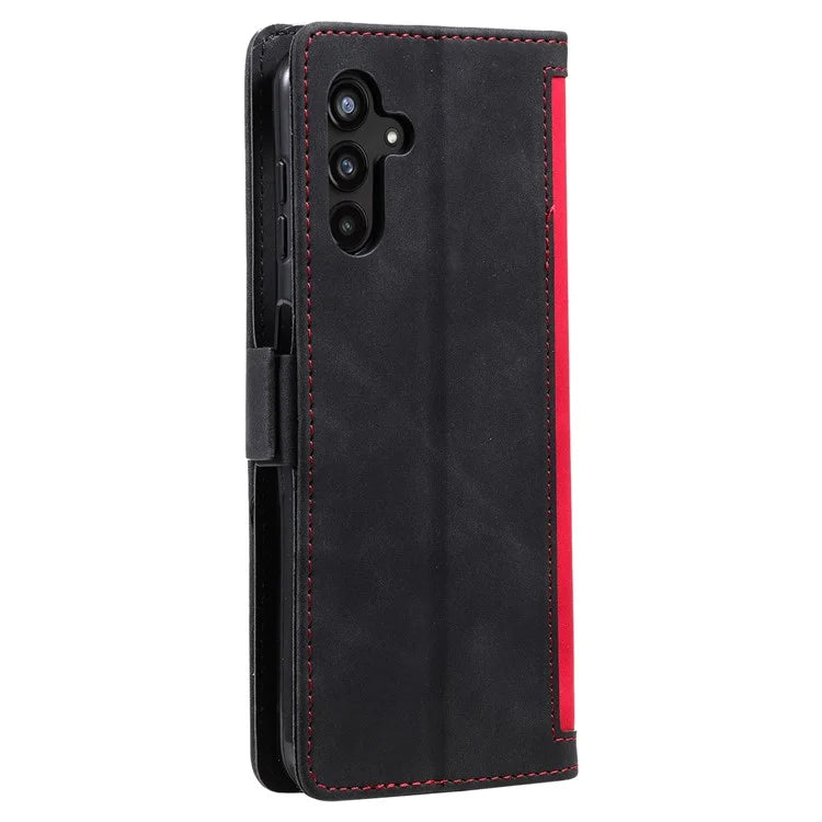 For Samsung Galaxy S24+ Case Wallet Stand Retro Splicing Phone Cover with Strap