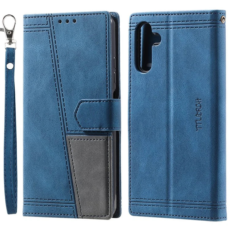 TTUDRCH Style 004 for Samsung Galaxy S24 Leather Case RFID Blocking Splicing Wallet Cover