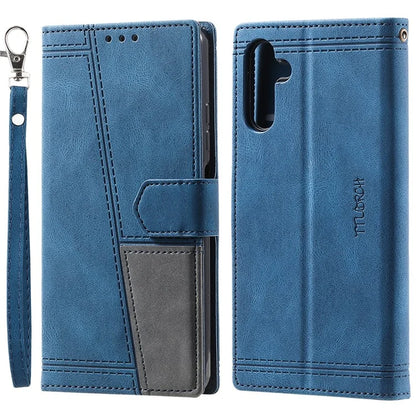 TTUDRCH Style 004 for Samsung Galaxy S24 Leather Case RFID Blocking Splicing Wallet Cover