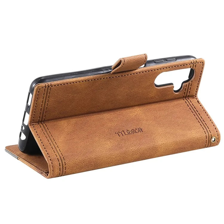 TTUDRCH Style 004 for Samsung Galaxy S24 Leather Case RFID Blocking Splicing Wallet Cover