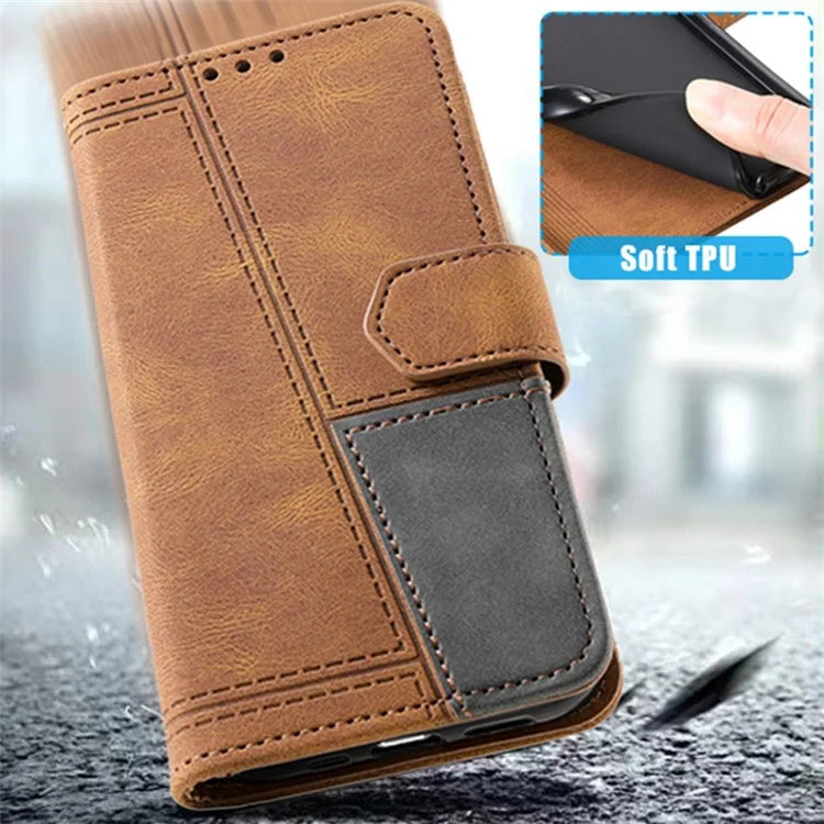 TTUDRCH Style 004 for Samsung Galaxy S24 Leather Case RFID Blocking Splicing Wallet Cover