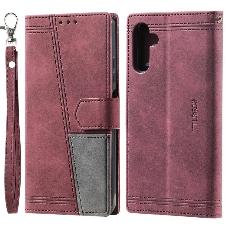 TTUDRCH Style 004 for Samsung Galaxy S24 Leather Case RFID Blocking Splicing Wallet Cover