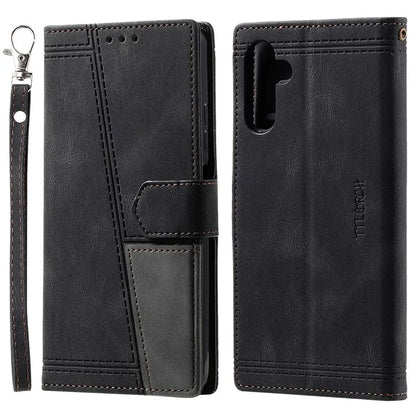 TTUDRCH Style 004 for Samsung Galaxy S24 Leather Case RFID Blocking Splicing Wallet Cover