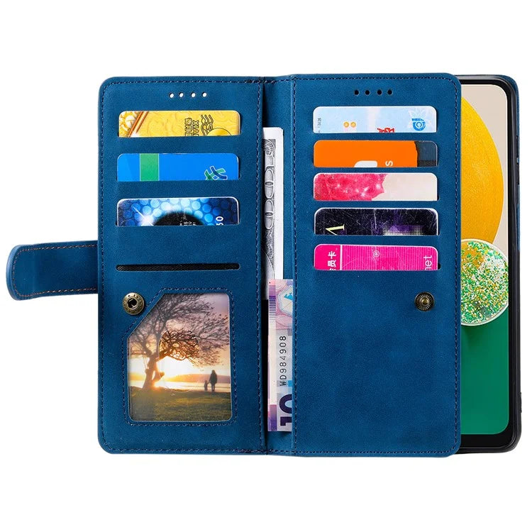 For Samsung Galaxy S24 Case Wallet Phone Stand Cover with 9 Card Slots
