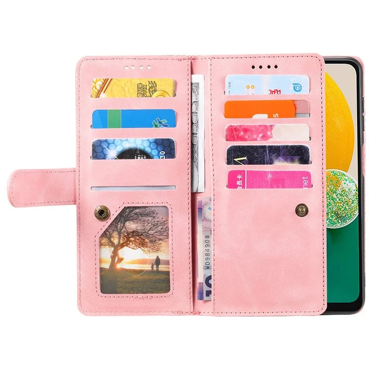For Samsung Galaxy S24 Case Wallet Phone Stand Cover with 9 Card Slots