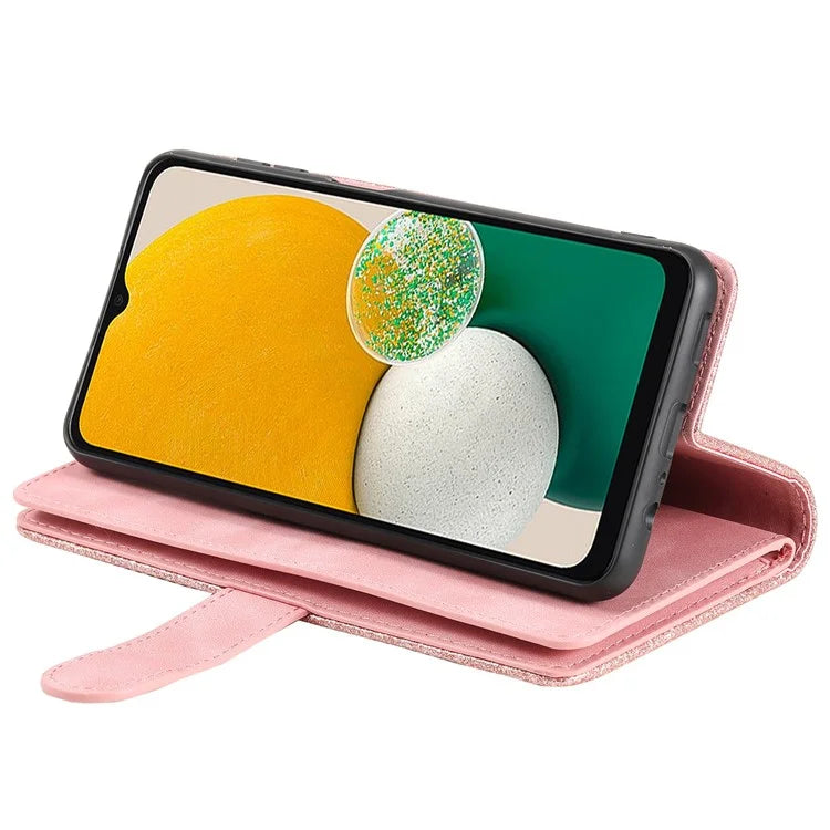 For Samsung Galaxy S24 Case Wallet Phone Stand Cover with 9 Card Slots