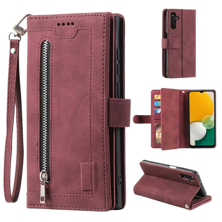 For Samsung Galaxy S24 Case Wallet Phone Stand Cover with 9 Card Slots