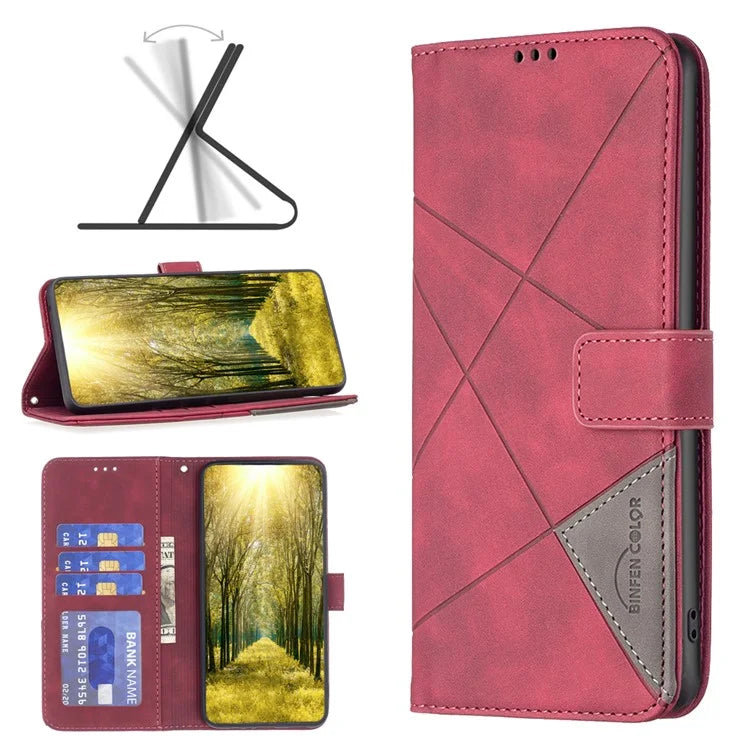 BINFEN COLOR BF05 PU Leather Phone Shell for Samsung Galaxy S24 Case Wallet Cell Phone Cover
