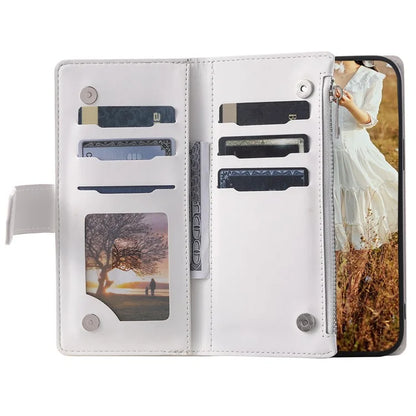 For Samsung Galaxy S24 Case Zipper Pocket Phone Leather Cover with Strap