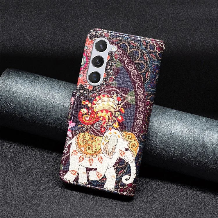 For Samsung Galaxy S24 Case Pattern Printing Phone Wallet Cover