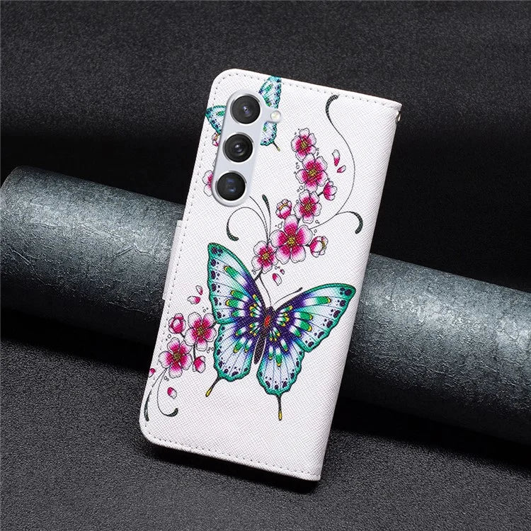 For Samsung Galaxy S24 Case Pattern Printing Phone Wallet Cover