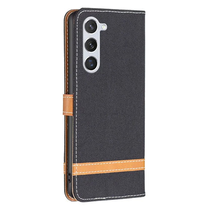 For Samsung Galaxy S24 Case Jeans Cloth Splicing PU Leather Stand Phone Cover