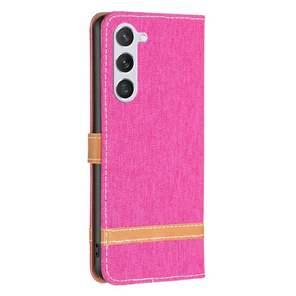 For Samsung Galaxy S24 Case Jeans Cloth Splicing PU Leather Stand Phone Cover