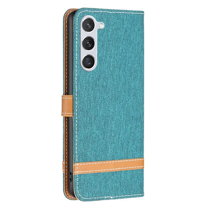 For Samsung Galaxy S24 Case Jeans Cloth Splicing PU Leather Stand Phone Cover