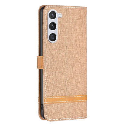 For Samsung Galaxy S24 Case Jeans Cloth Splicing PU Leather Stand Phone Cover