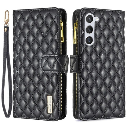 BINFEN COLOR BF Style-15 For Samsung Galaxy S24 Leather Case Zipper Pocket Wallet Phone Cover