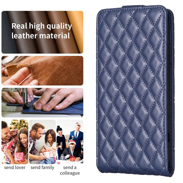 BF30 For Samsung Galaxy S24 Case Cell Phone Vertical Flip Leather Cover with Card Holder