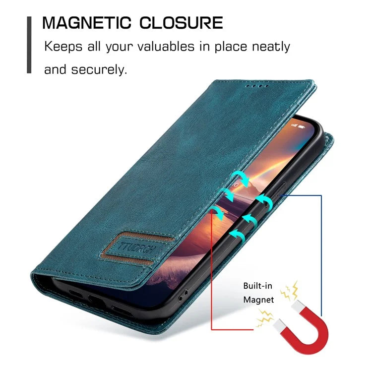 TTUDRCH Style 007 For Samsung Galaxy S24+ Case PU Leather RFID Blocking Phone Cover