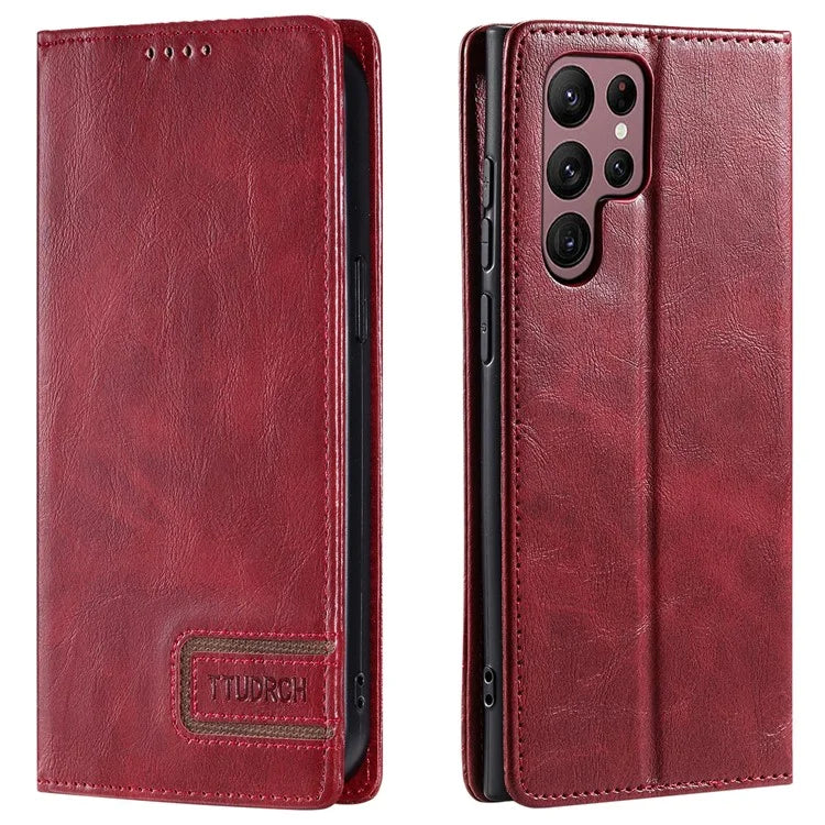 TTUDRCH Style 007 For Samsung Galaxy S24 Ultra Case RFID Blocking Wallet Cover