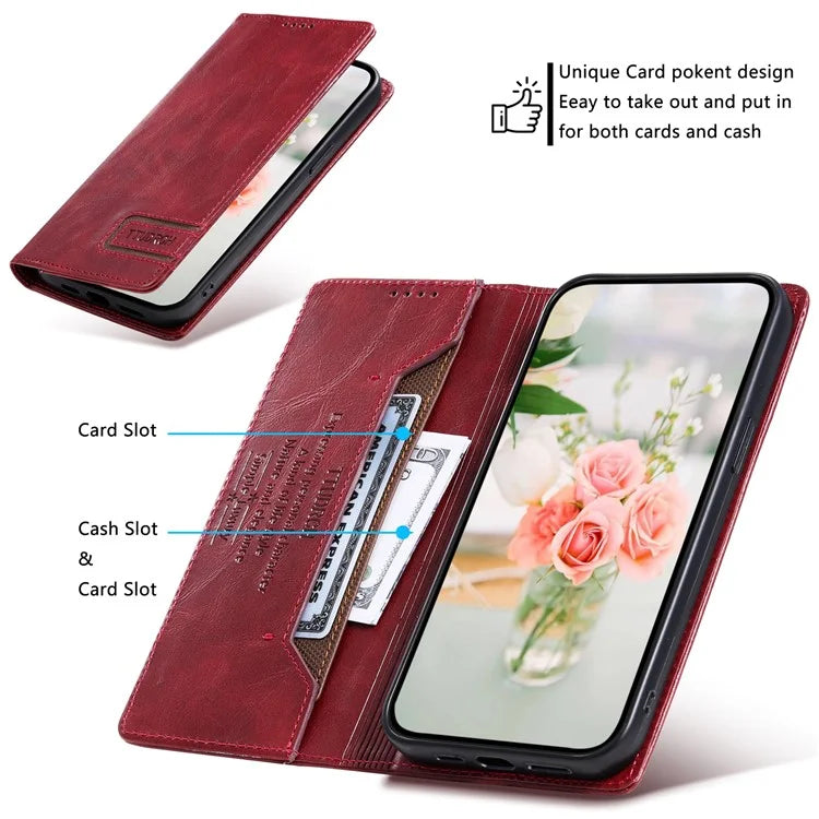 TTUDRCH Style 007 For Samsung Galaxy S24 Ultra Case RFID Blocking Wallet Cover