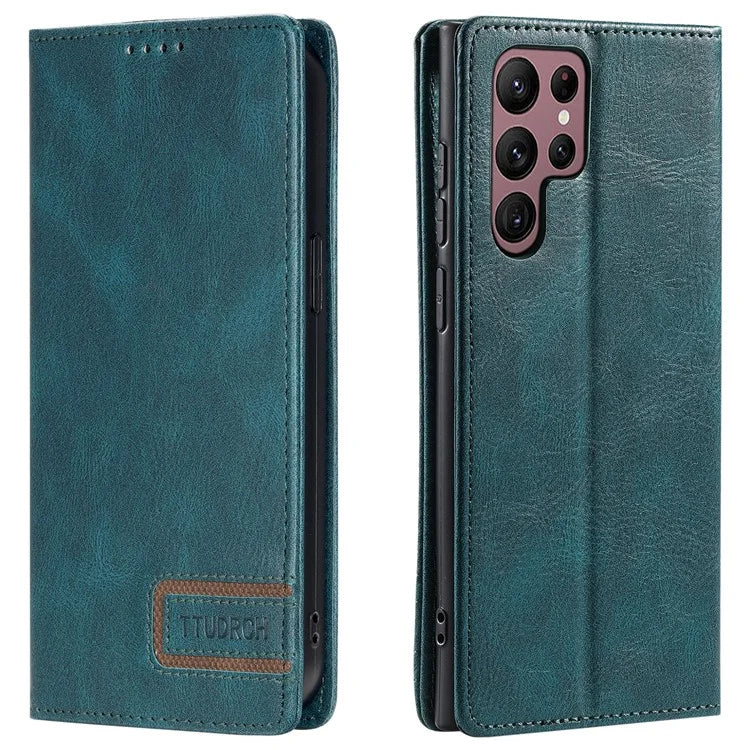 TTUDRCH Style 007 For Samsung Galaxy S24 Ultra Case RFID Blocking Wallet Cover