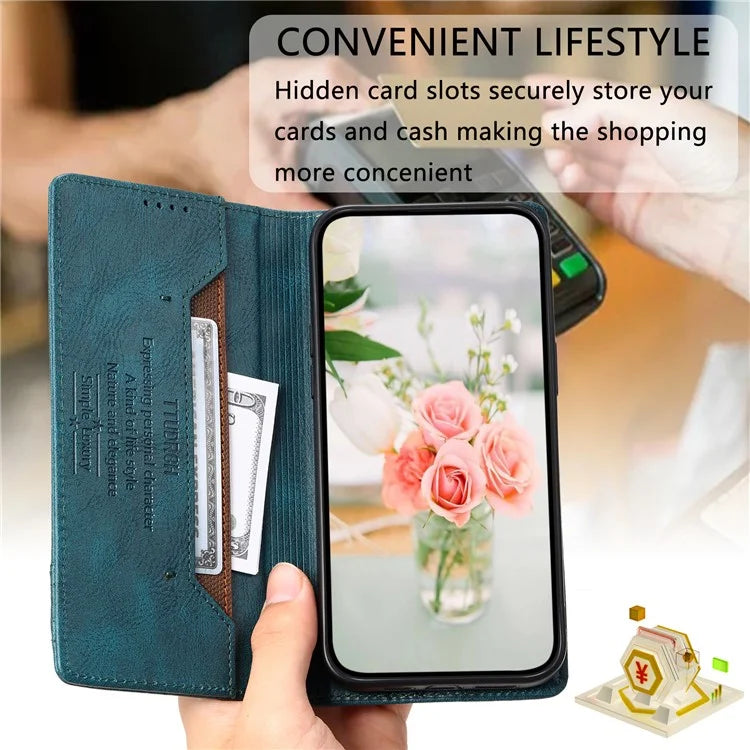 TTUDRCH Style 007 For Samsung Galaxy S24 Ultra Case RFID Blocking Wallet Cover