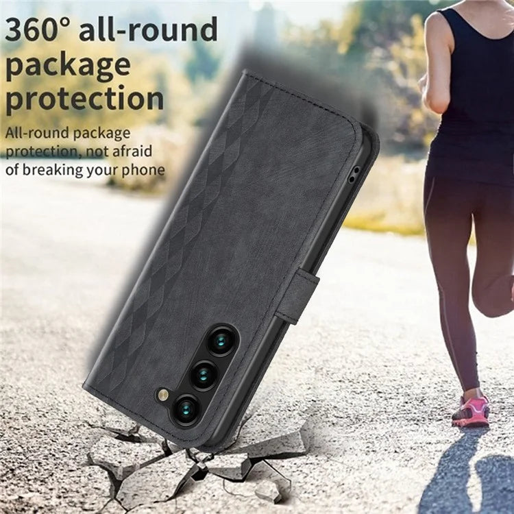 For Samsung Galaxy S24 Case Imprinted Anti-drop Stand Leather Wallet Phone Cover
