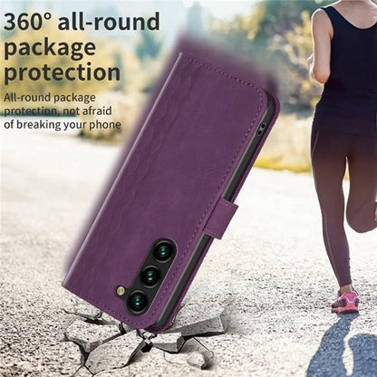 For Samsung Galaxy S24 Case Imprinted Anti-drop Stand Leather Wallet Phone Cover