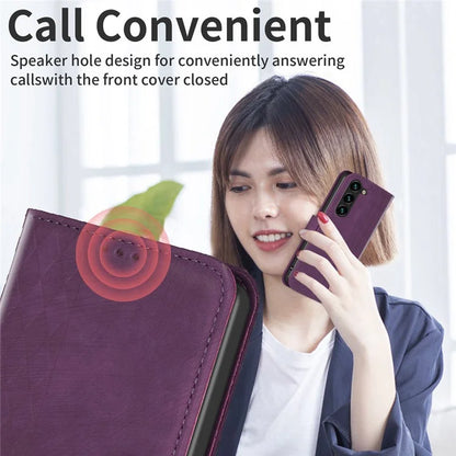 For Samsung Galaxy S24 Case Imprinted Anti-drop Stand Leather Wallet Phone Cover