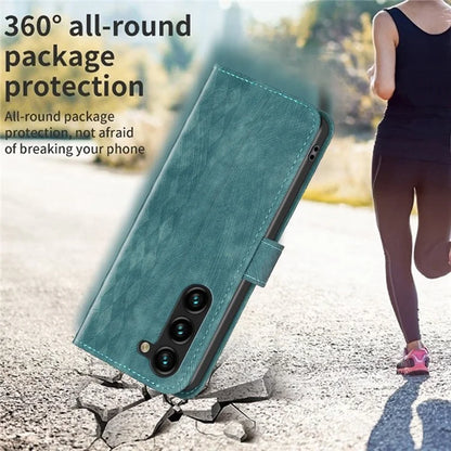 For Samsung Galaxy S24 Case Imprinted Anti-drop Stand Leather Wallet Phone Cover