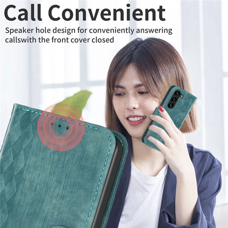 For Samsung Galaxy S24 Case Imprinted Anti-drop Stand Leather Wallet Phone Cover