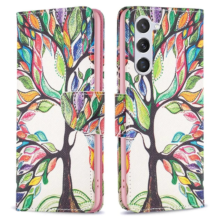For Samsung Galaxy S24 Case PU Leather Pattern Wallet Phone Cover