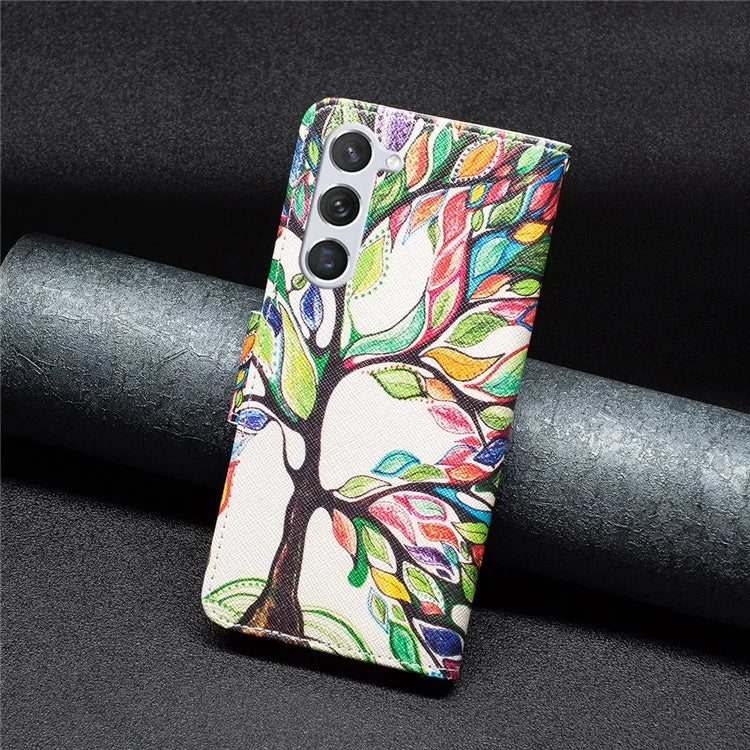 For Samsung Galaxy S24 Case PU Leather Pattern Wallet Phone Cover
