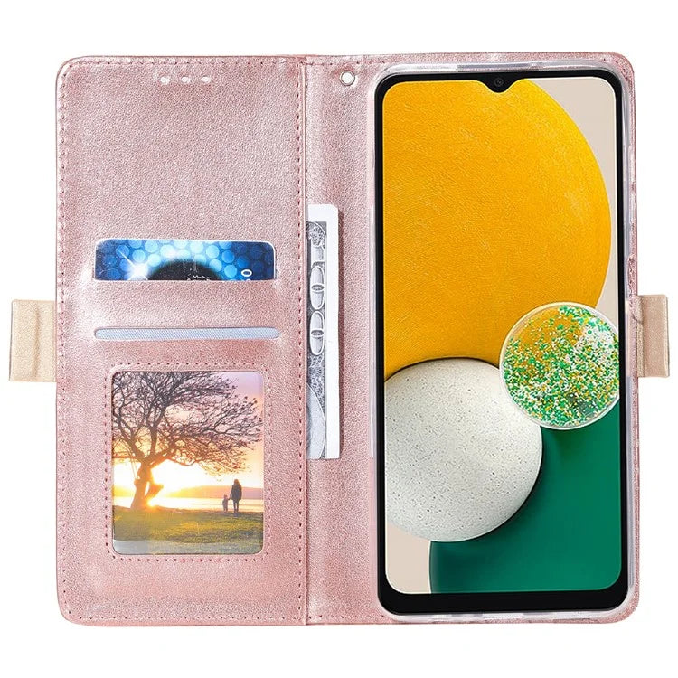 For Samsung Galaxy S24+ Case Lace Flower Pattern Leather Wallet Phone Cover