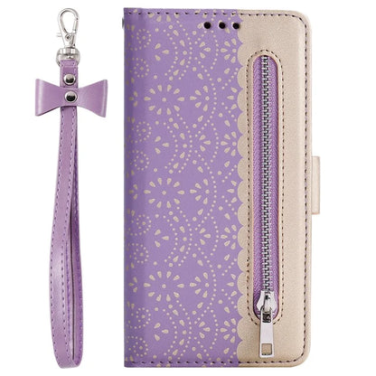 For Samsung Galaxy S24+ Case Lace Flower Pattern Leather Wallet Phone Cover
