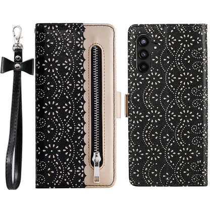 For Samsung Galaxy S24+ Case Lace Flower Pattern Leather Wallet Phone Cover