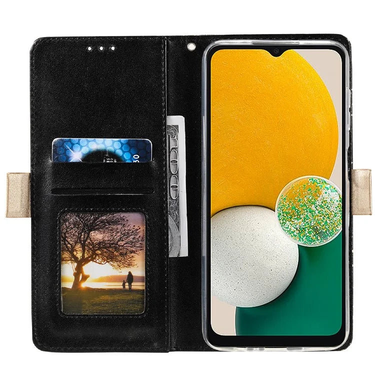 For Samsung Galaxy S24+ Case Lace Flower Pattern Leather Wallet Phone Cover