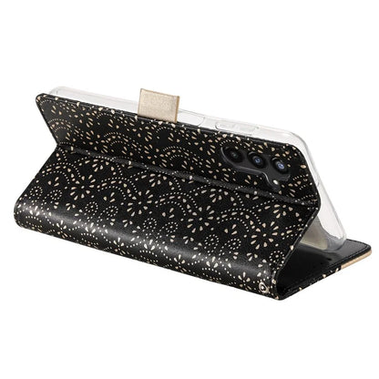 For Samsung Galaxy S24+ Case Lace Flower Pattern Leather Wallet Phone Cover