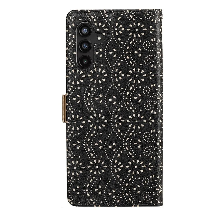 For Samsung Galaxy S24+ Case Lace Flower Pattern Leather Wallet Phone Cover
