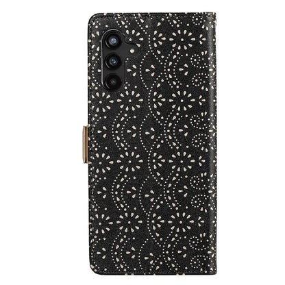 For Samsung Galaxy S24+ Case Lace Flower Pattern Leather Wallet Phone Cover