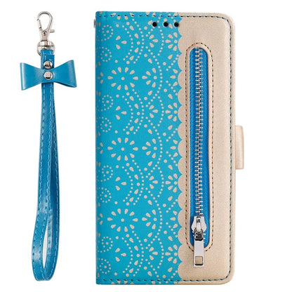 For Samsung Galaxy S24+ Case Lace Flower Pattern Leather Wallet Phone Cover