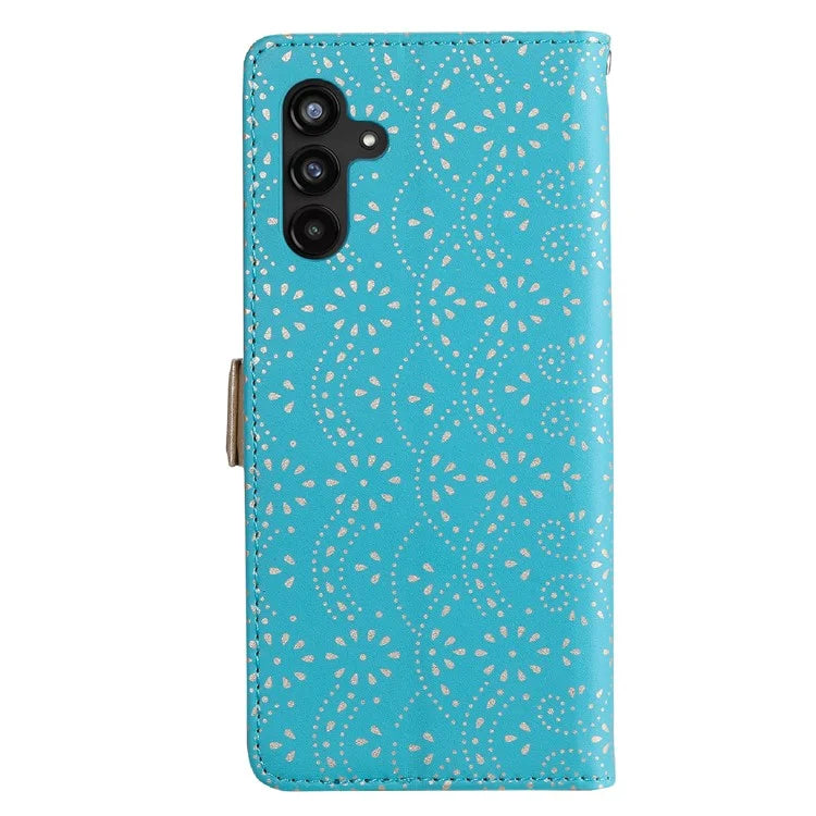 For Samsung Galaxy S24+ Case Lace Flower Pattern Leather Wallet Phone Cover