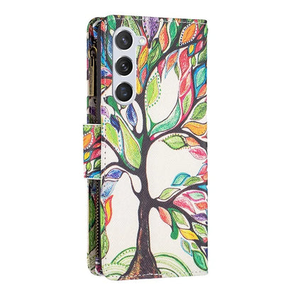 BF03 Leather Cover for Samsung Galaxy S24 Case with Zipper Wallet Stand