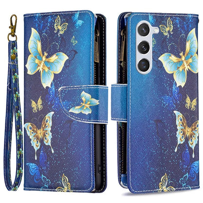 BF03 Leather Cover for Samsung Galaxy S24 Case with Zipper Wallet Stand